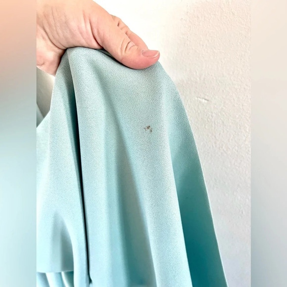 Jordan Vintage Blue Cap Sleeve Bow Front Empire Waist Maxi Dress Size 7/8 - Picture 11 of 14